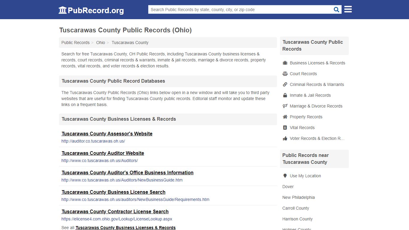 Free Tuscarawas County Public Records (Ohio Public Records)