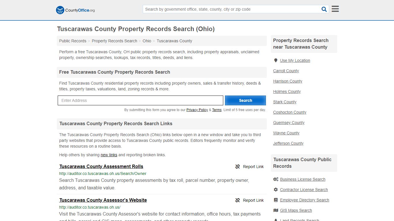 Property Records Search - Tuscarawas County, OH ...